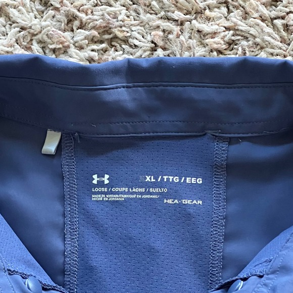 Under Armour Tide Chaser 2.0 XL Button Up‎ Shirt Long Sleeve Blue Mens Heat Gear - Picture 3 of 5